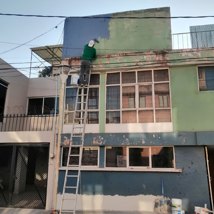 Piso industrial con desgaste previo