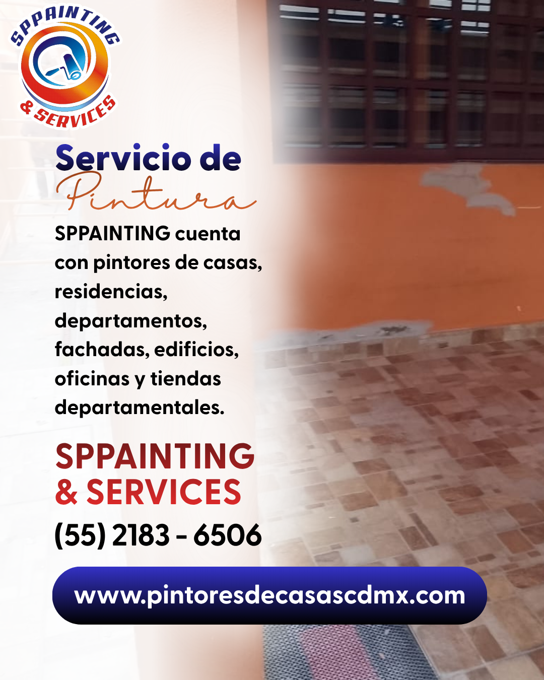 Pintor profesional de SPpainting en espacio comercial